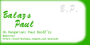 balazs paul business card